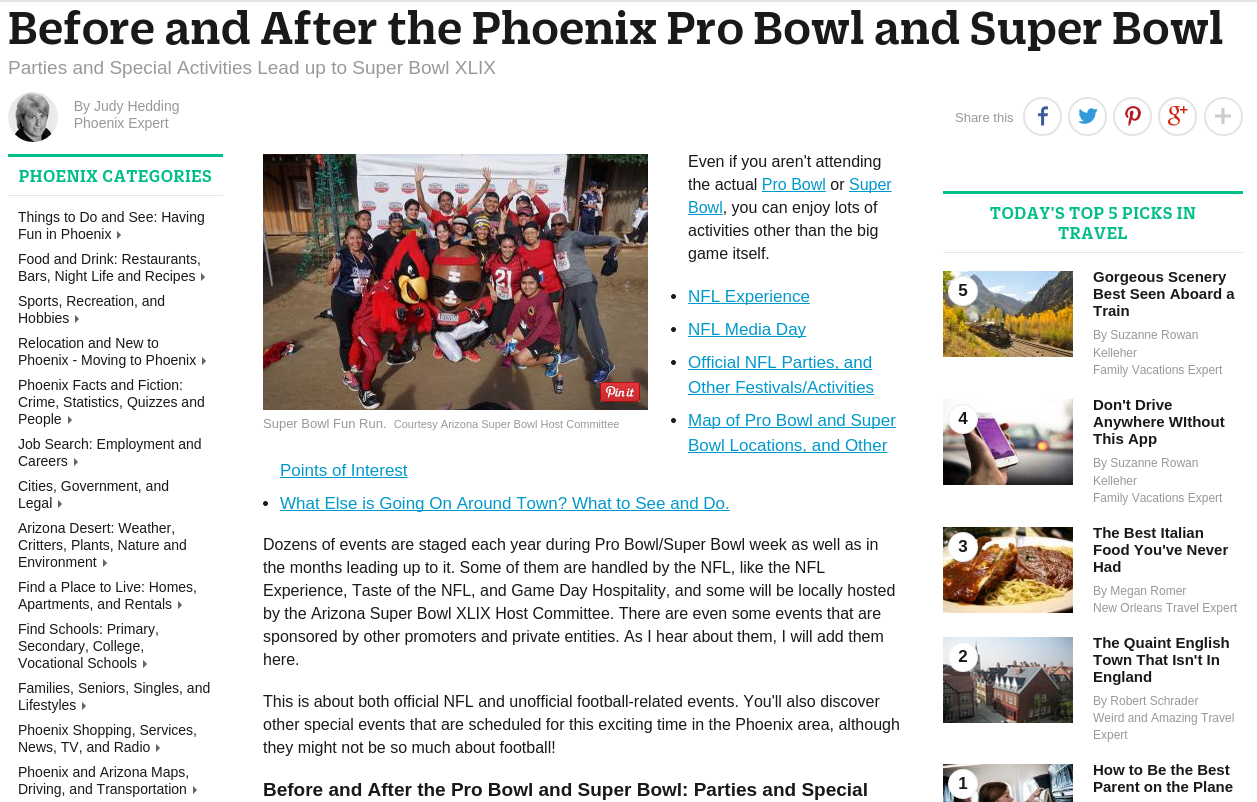 Before and After the Phoenix Pro Bowl and Super Bowl
